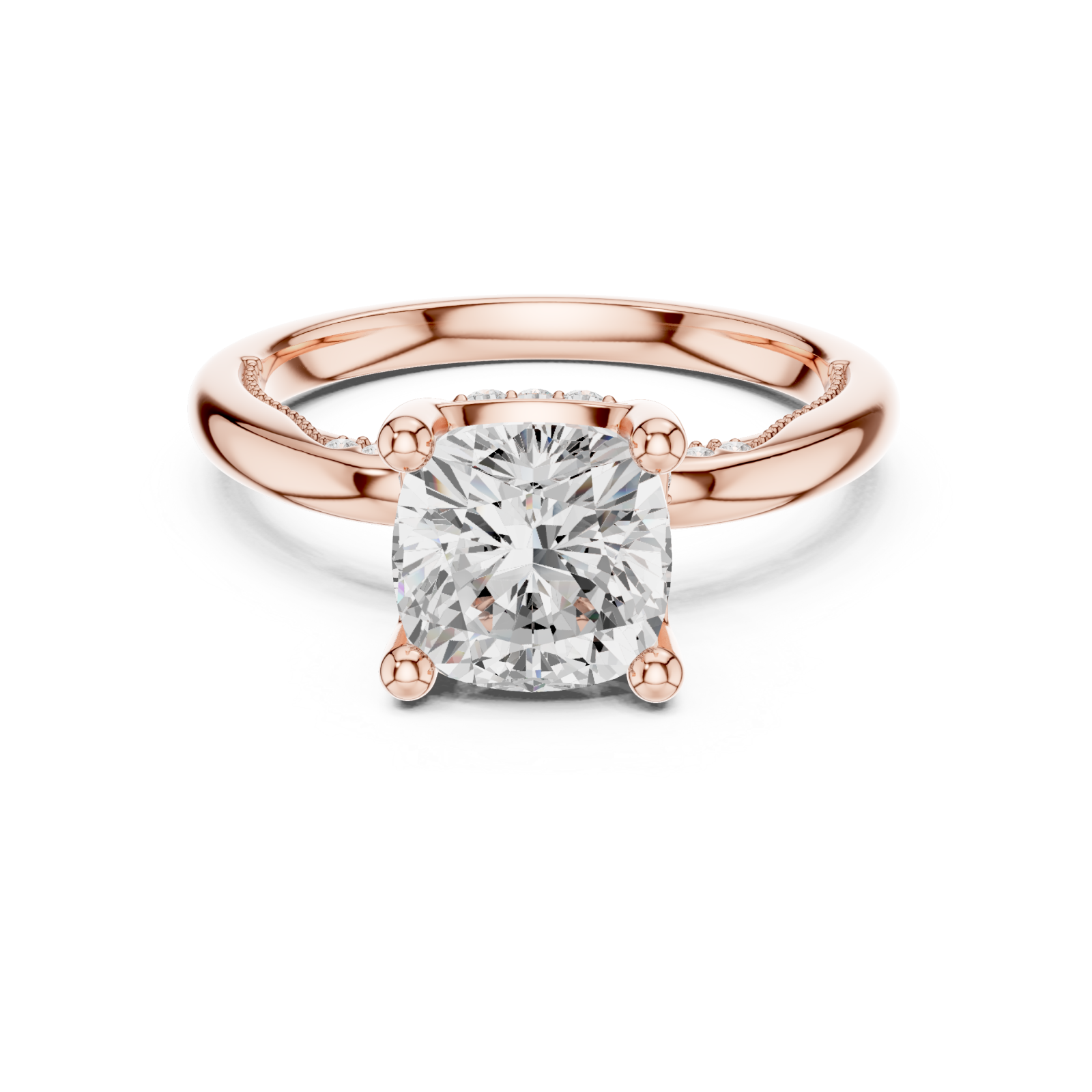  Rose Gold Embrace Halo Touch Ring Front View