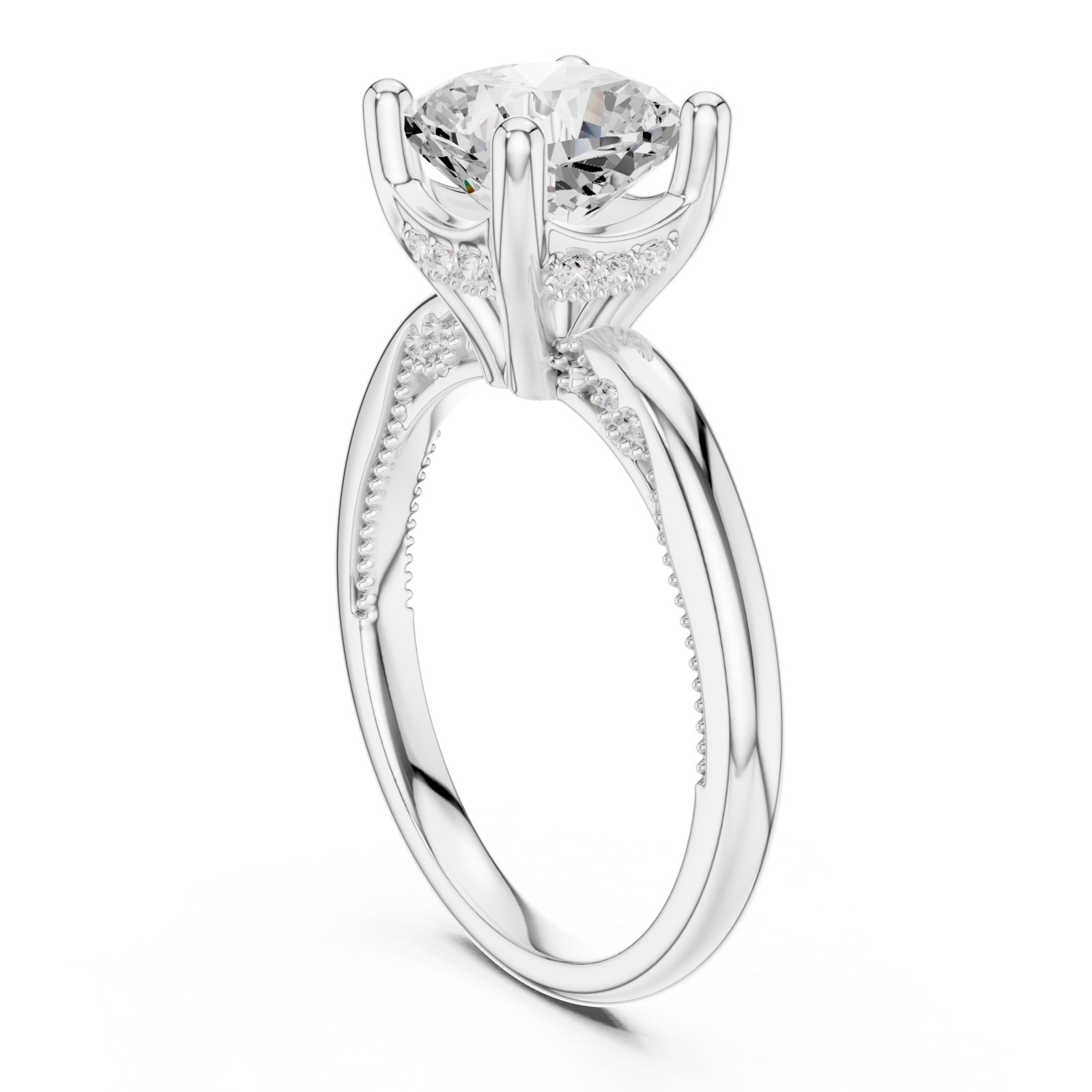  White Gold Embrace Halo Touch Ring Left View