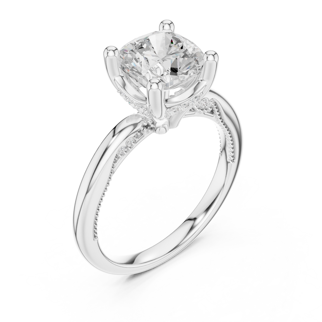  White Gold Embrace Halo Touch Ring Right View