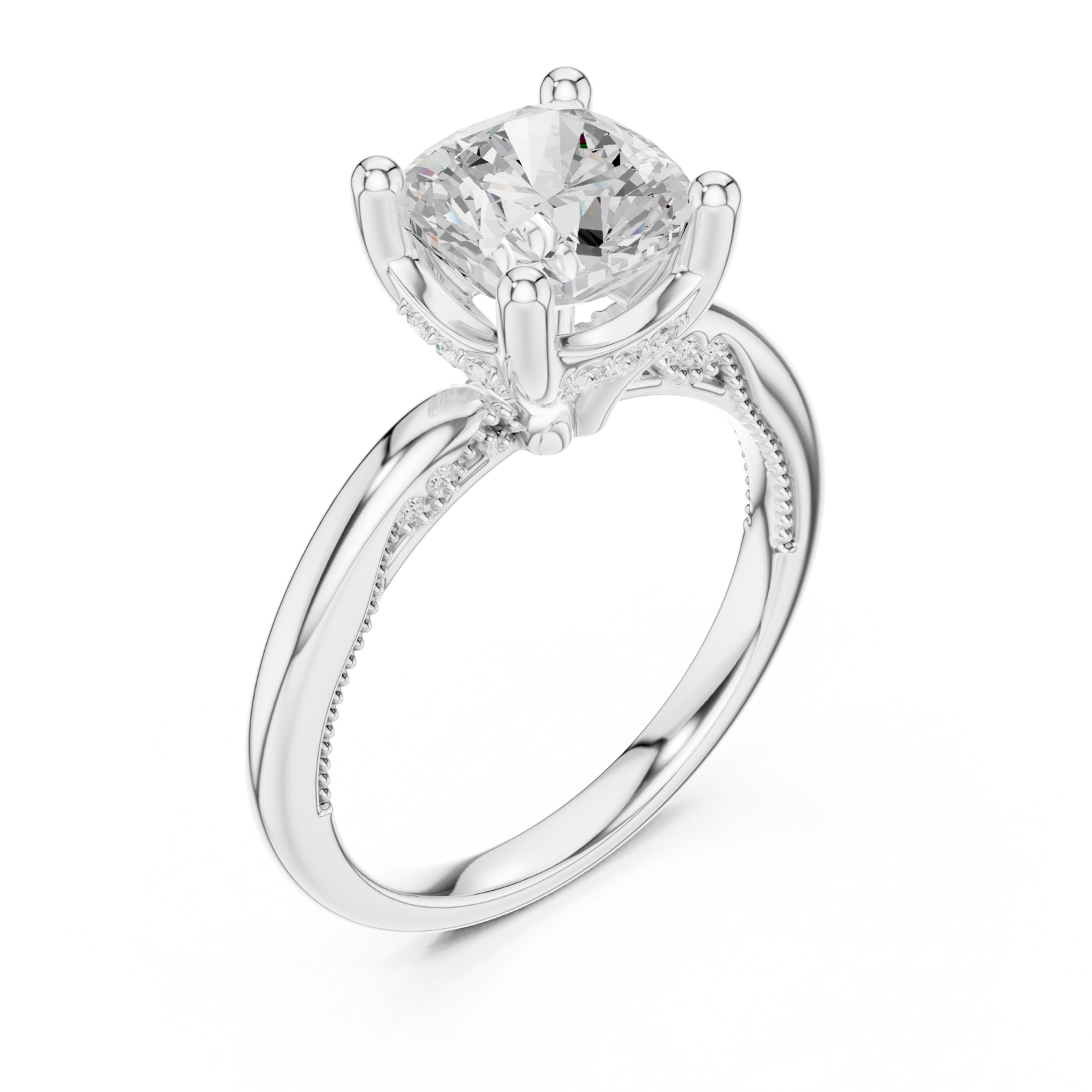  White Gold Embrace Halo Touch Ring Right View