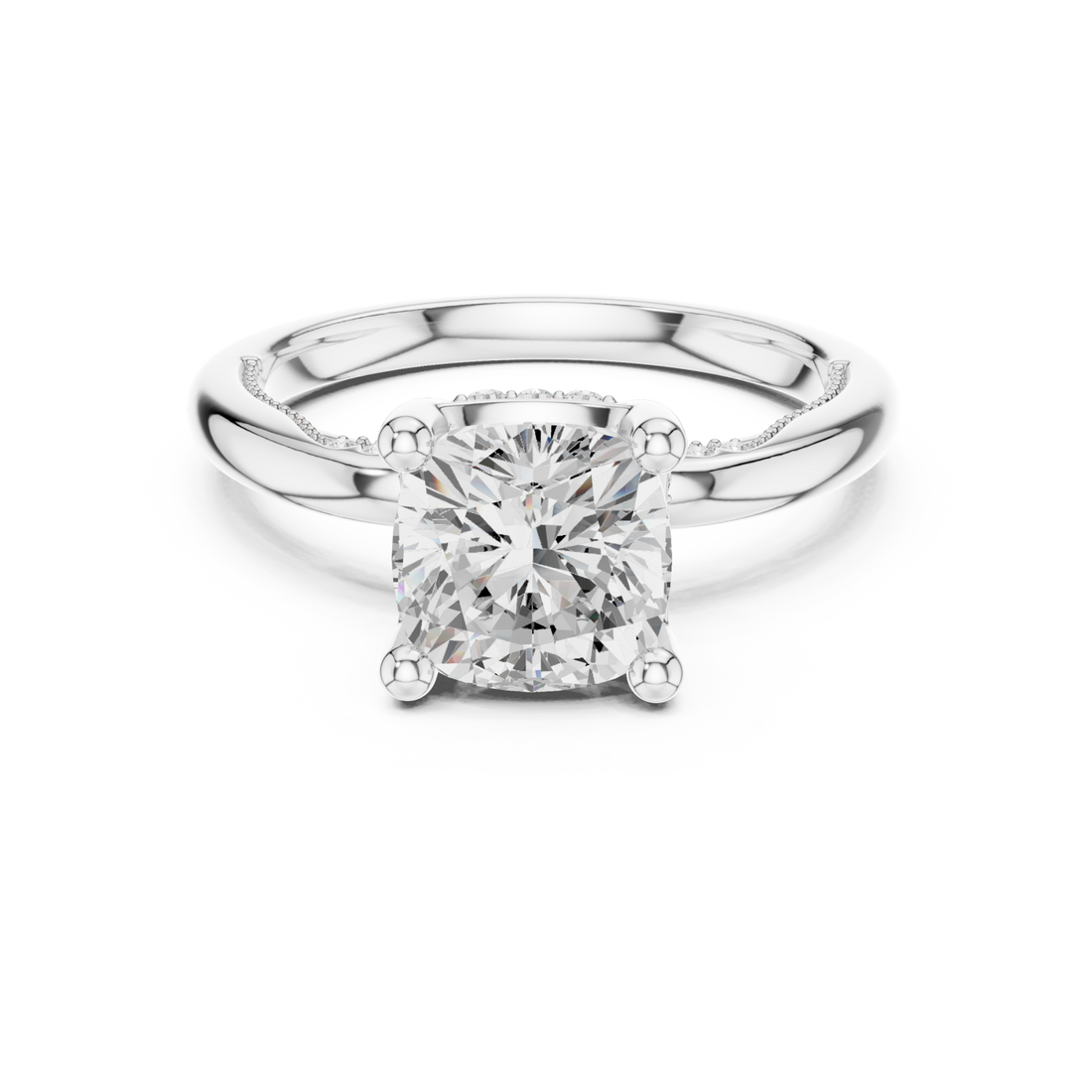  White Gold Embrace Halo Touch Ring Right View
