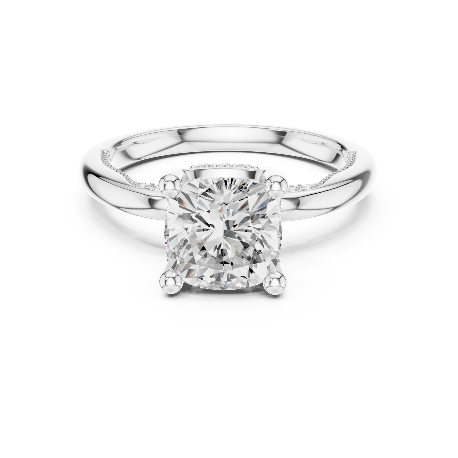  White Gold Embrace Halo Touch Ring Front View