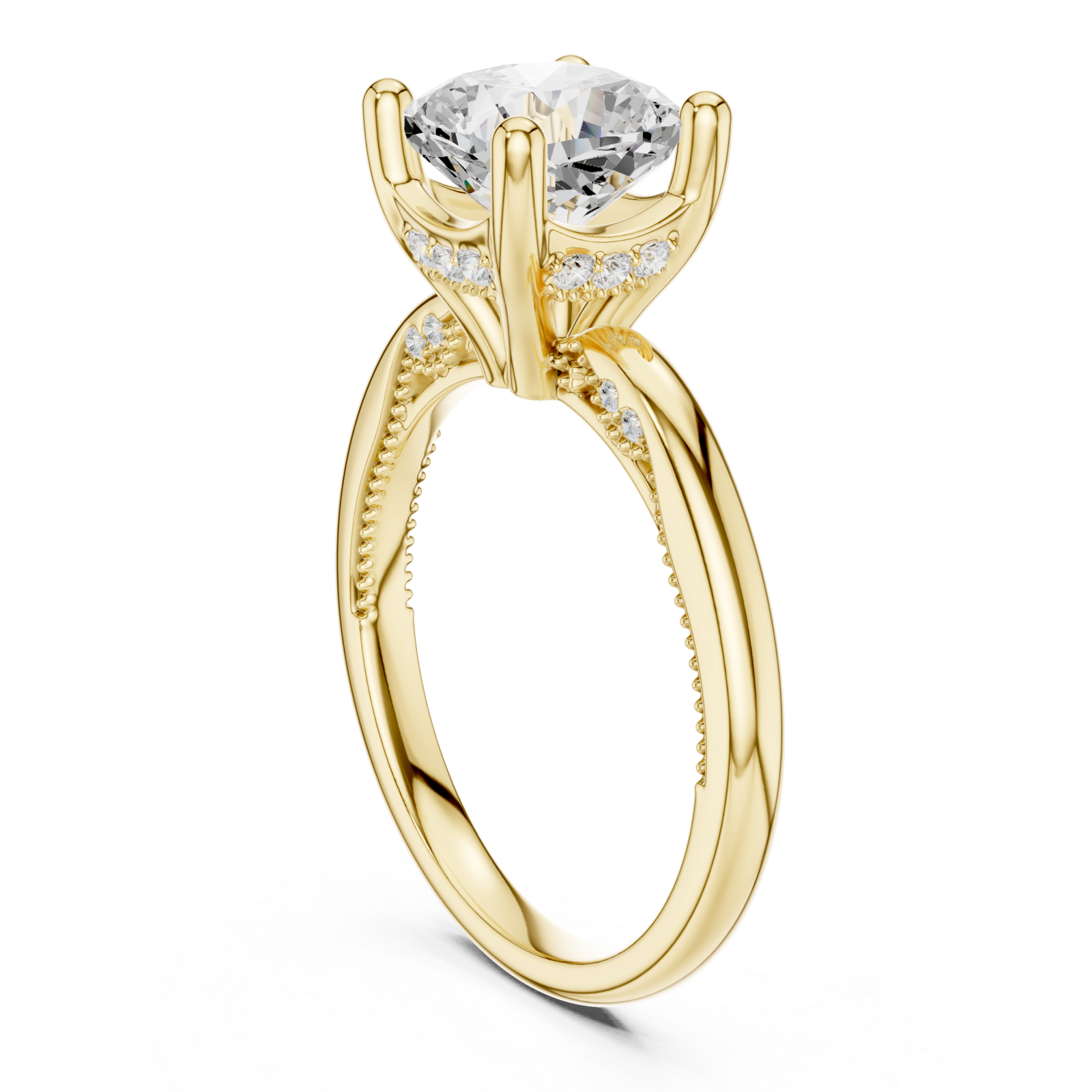  Gold Embrace Halo Touch Ring Left View