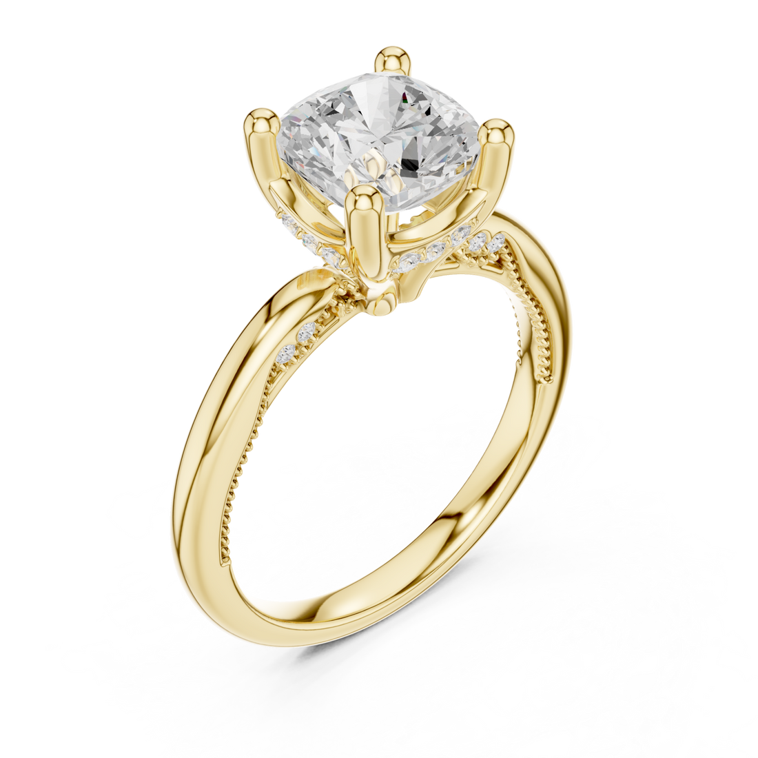 Gold Embrace Halo Touch Ring Right View