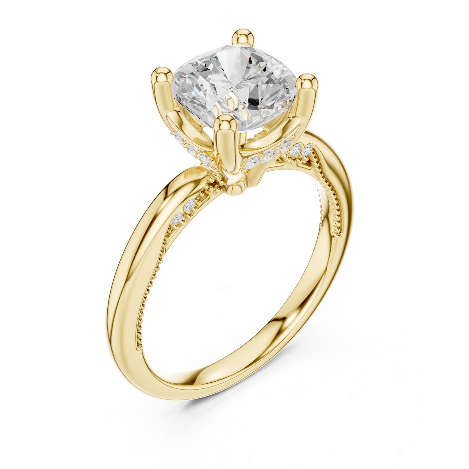 Gold Embrace Halo Touch Ring Right View