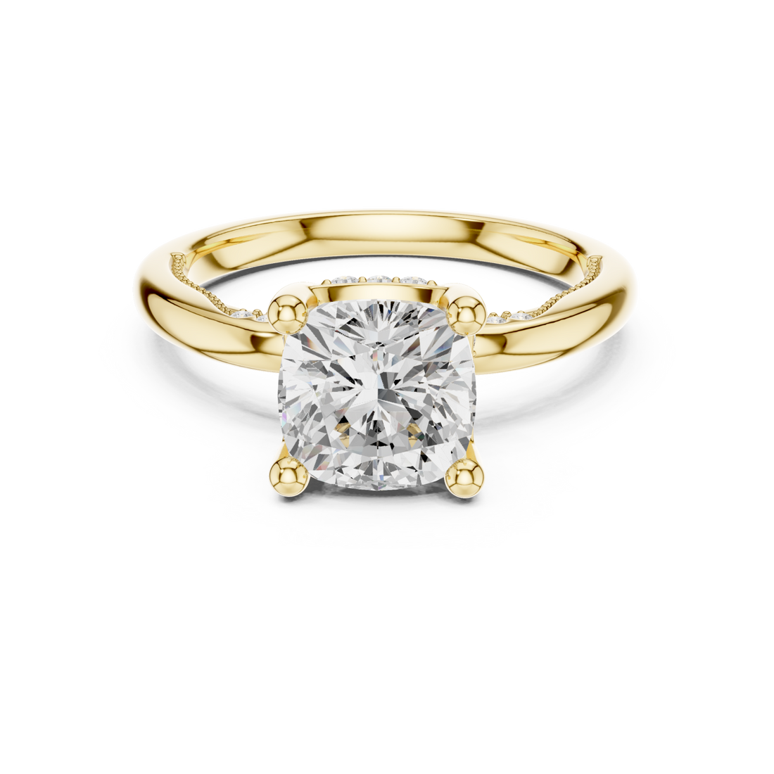 Gold Embrace Halo Touch Ring Right View