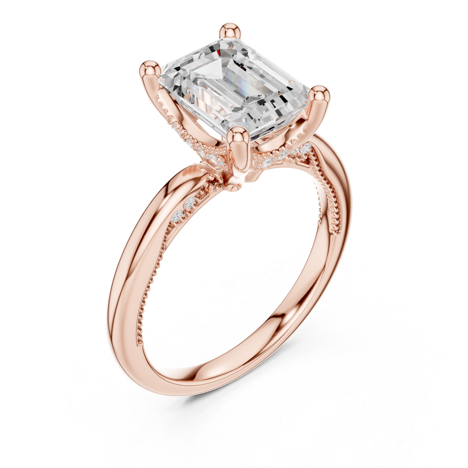 Rose Gold Château Elevé Solitaire Ring Right View
