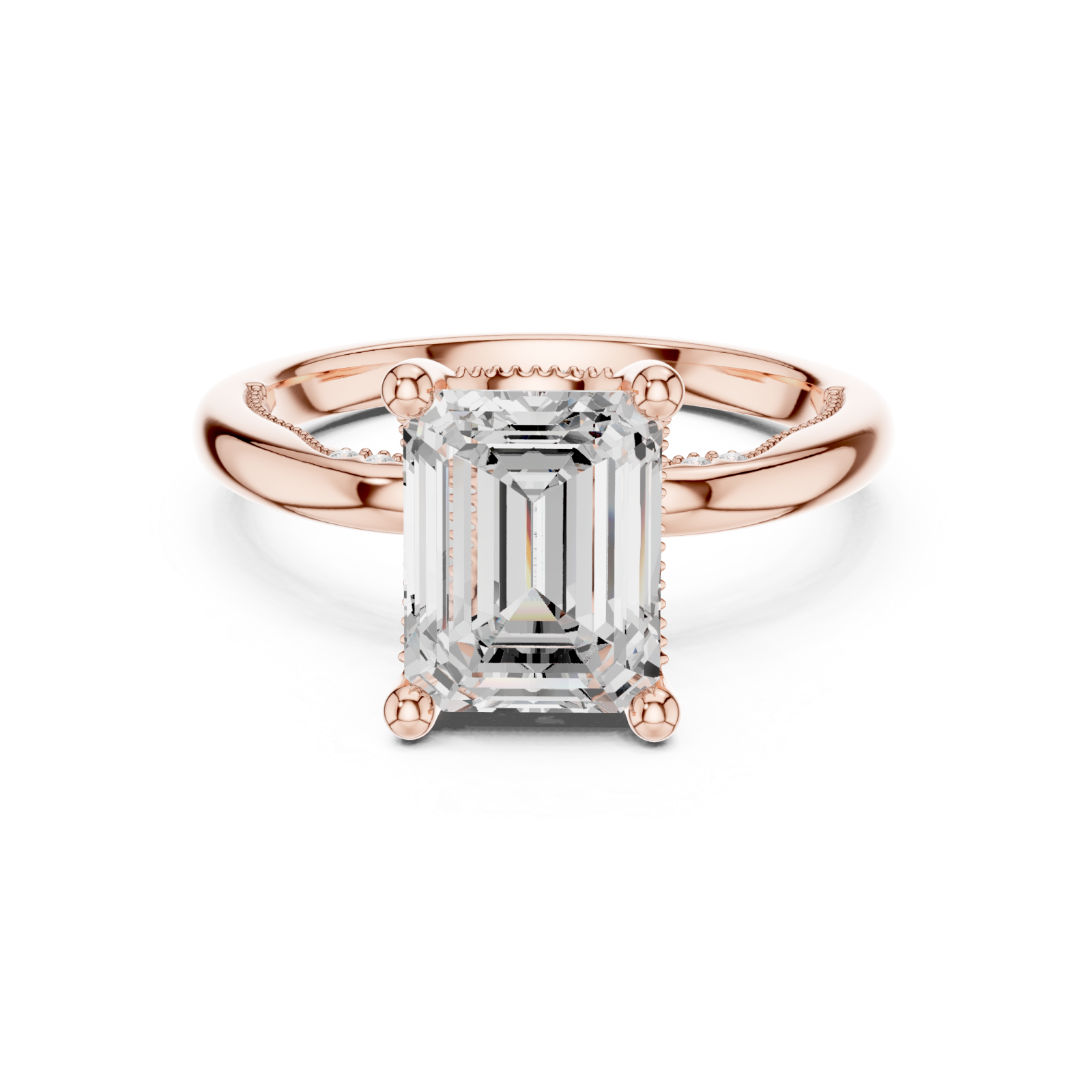  Rose Gold Château Elevé Solitaire Ring Front View