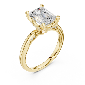 Gold Château Elevé Solitaire Ring Right View