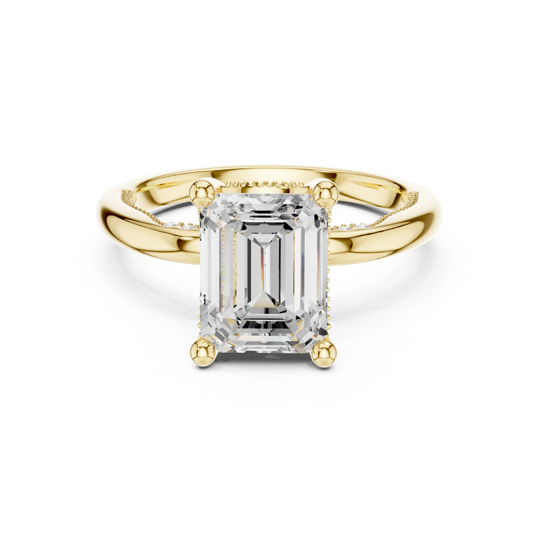 Gold Château Elevé Solitaire Ring Right View