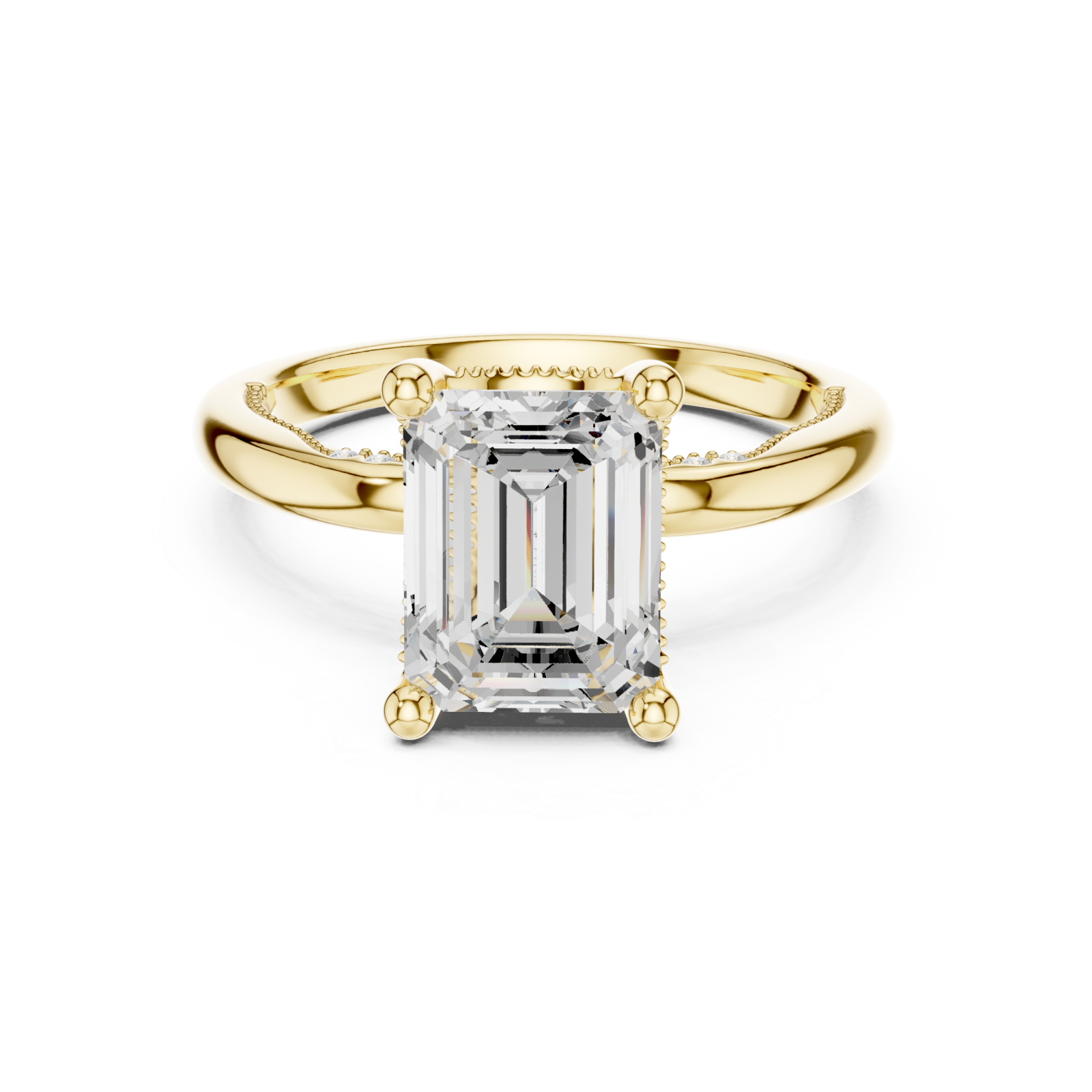  Gold Château Elevé Solitaire Ring Front View