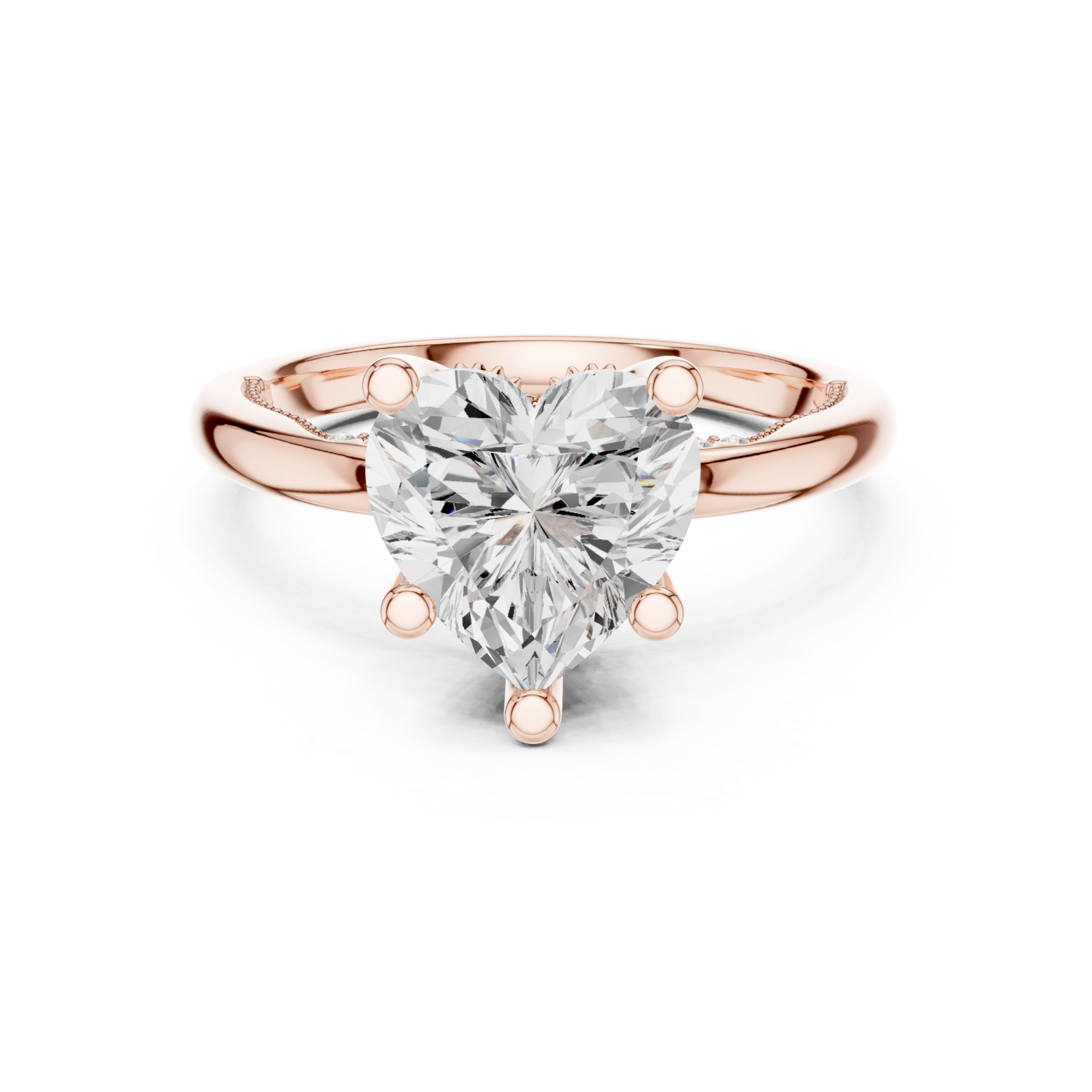  Rose Gold Celestial Heart Elegance Ring Front View