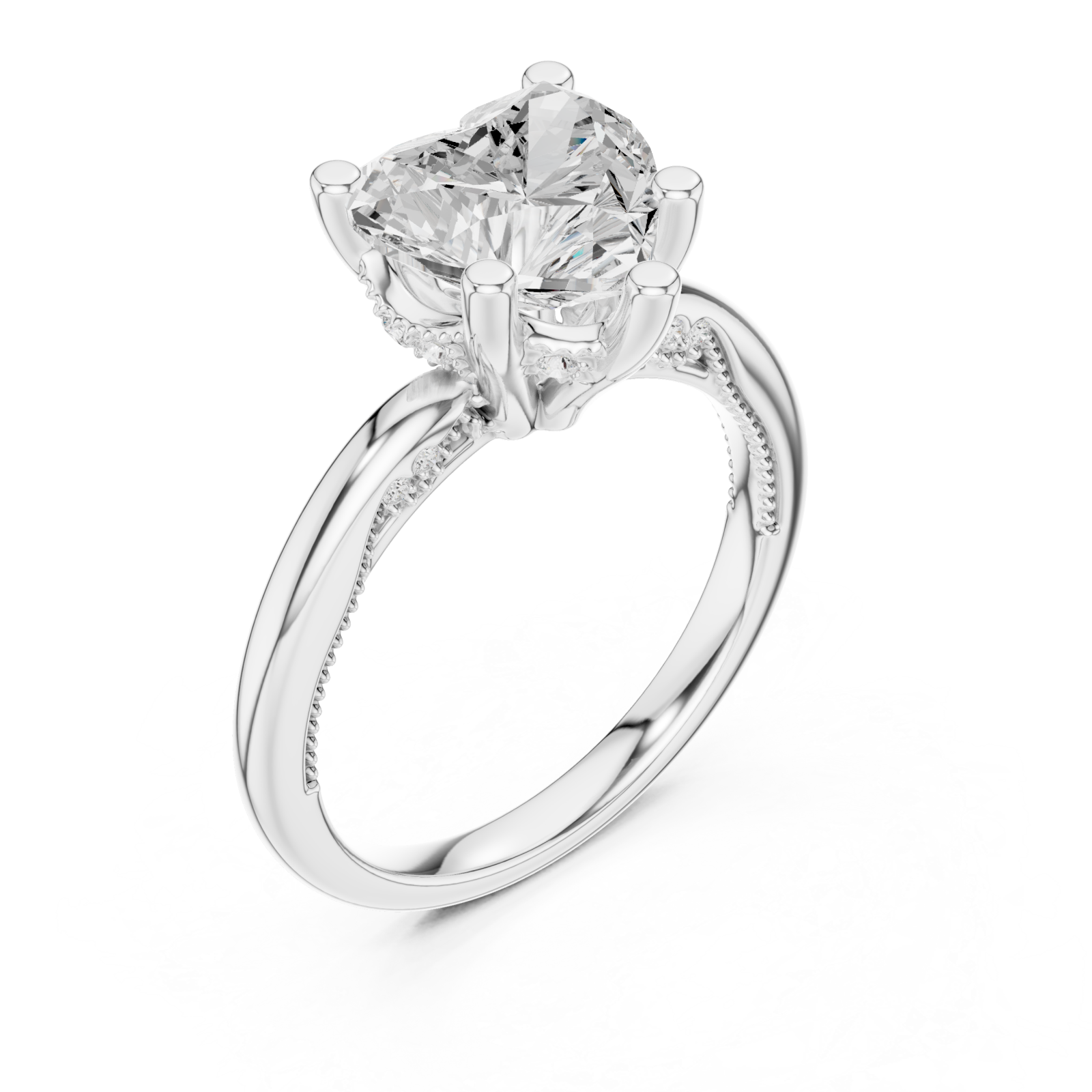  White Gold Celestial Heart Elegance Ring Right View