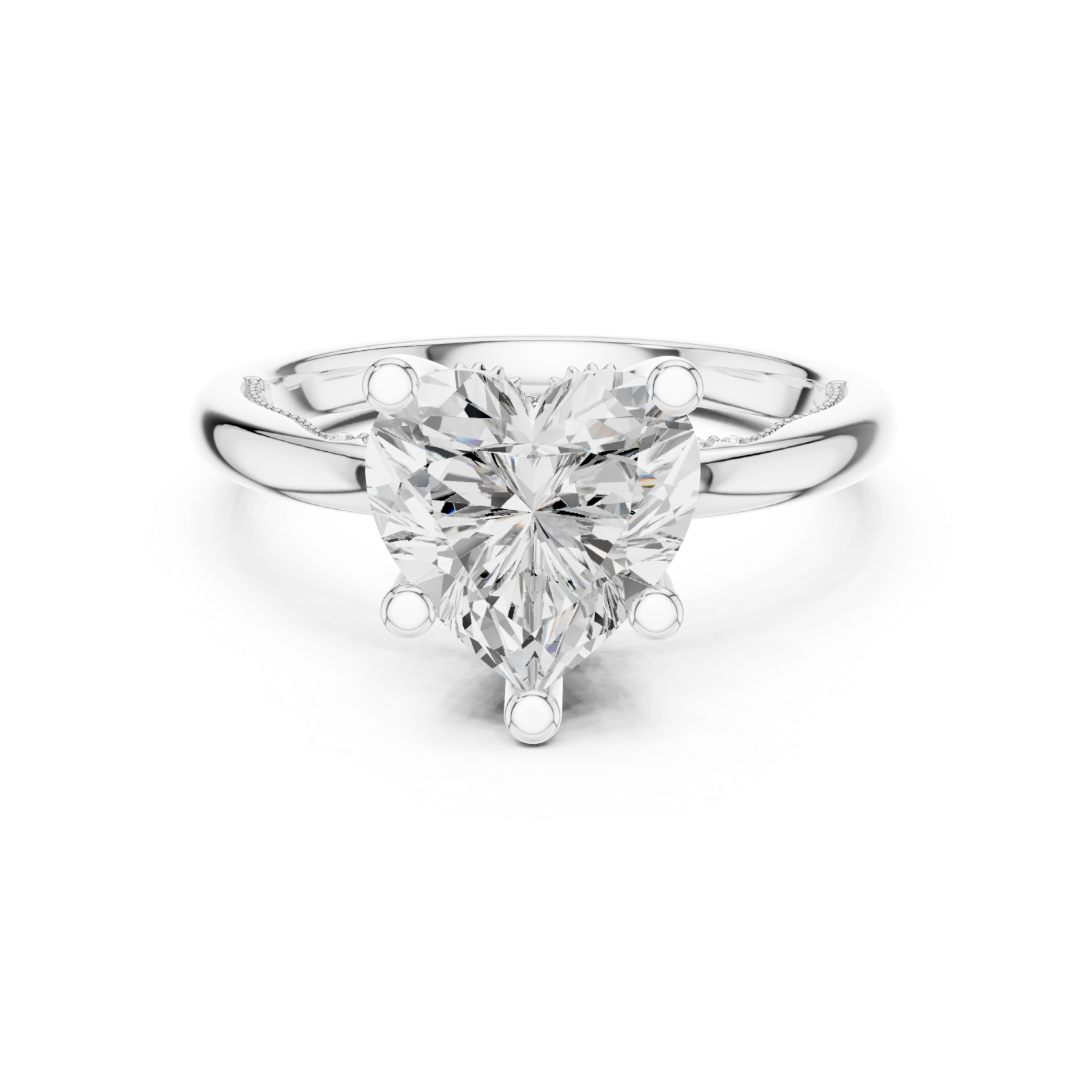  White Gold Celestial Heart Elegance Ring Front View