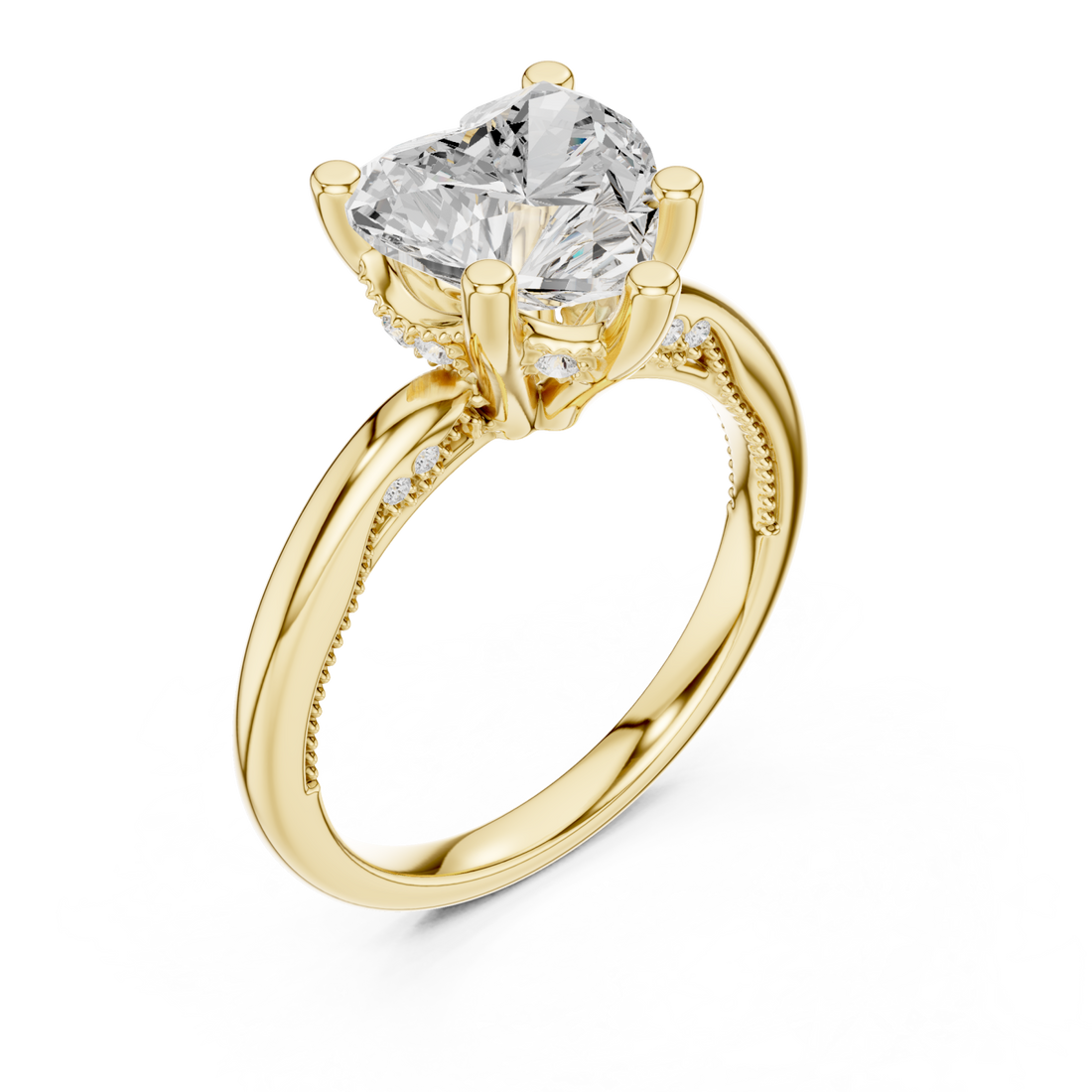 Gold Celestial Heart Elegance Ring Right View