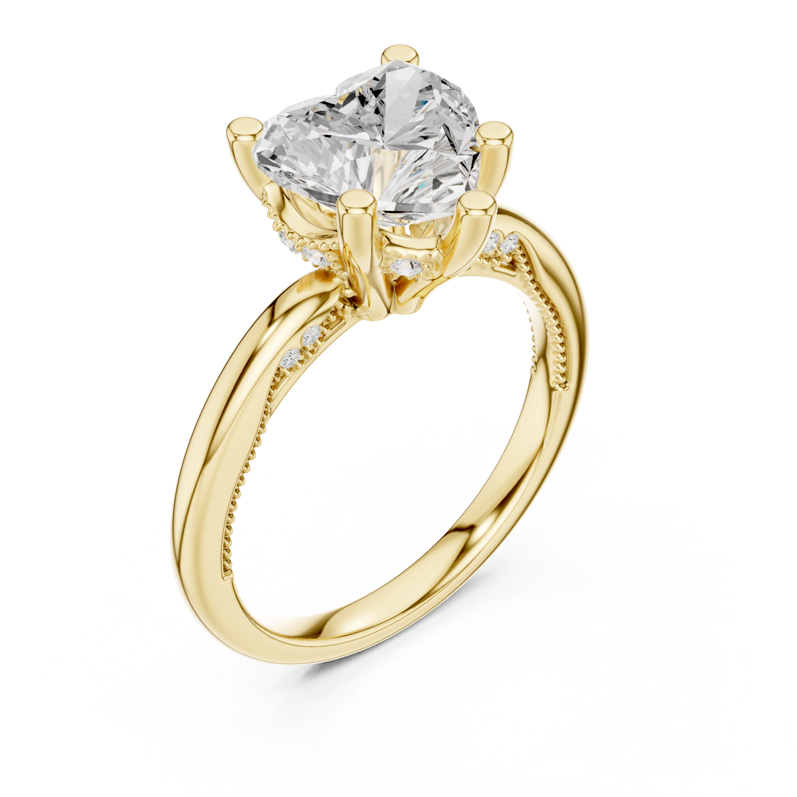 Gold Celestial Heart Elegance Ring Right View
