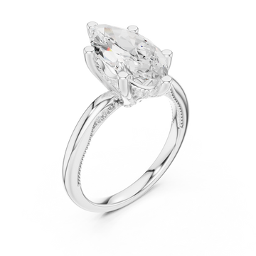  White Gold Marquise Luxe Solitaire Ring Right View