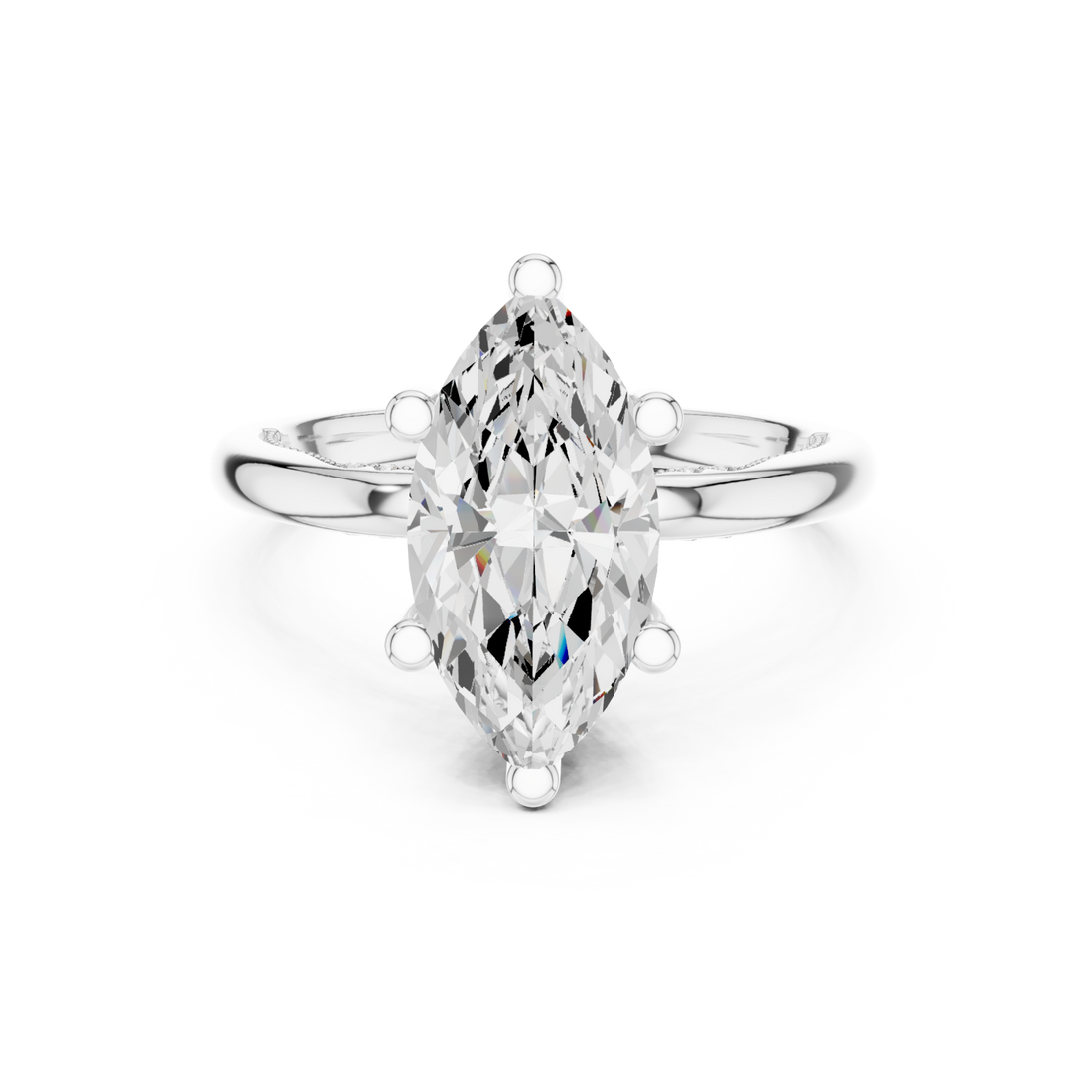  White Gold Marquise Luxe Solitaire Ring Right View