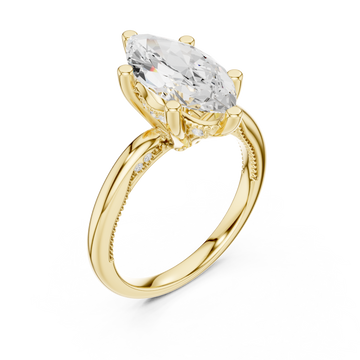 Gold Marquise Luxe Solitaire Ring Right View