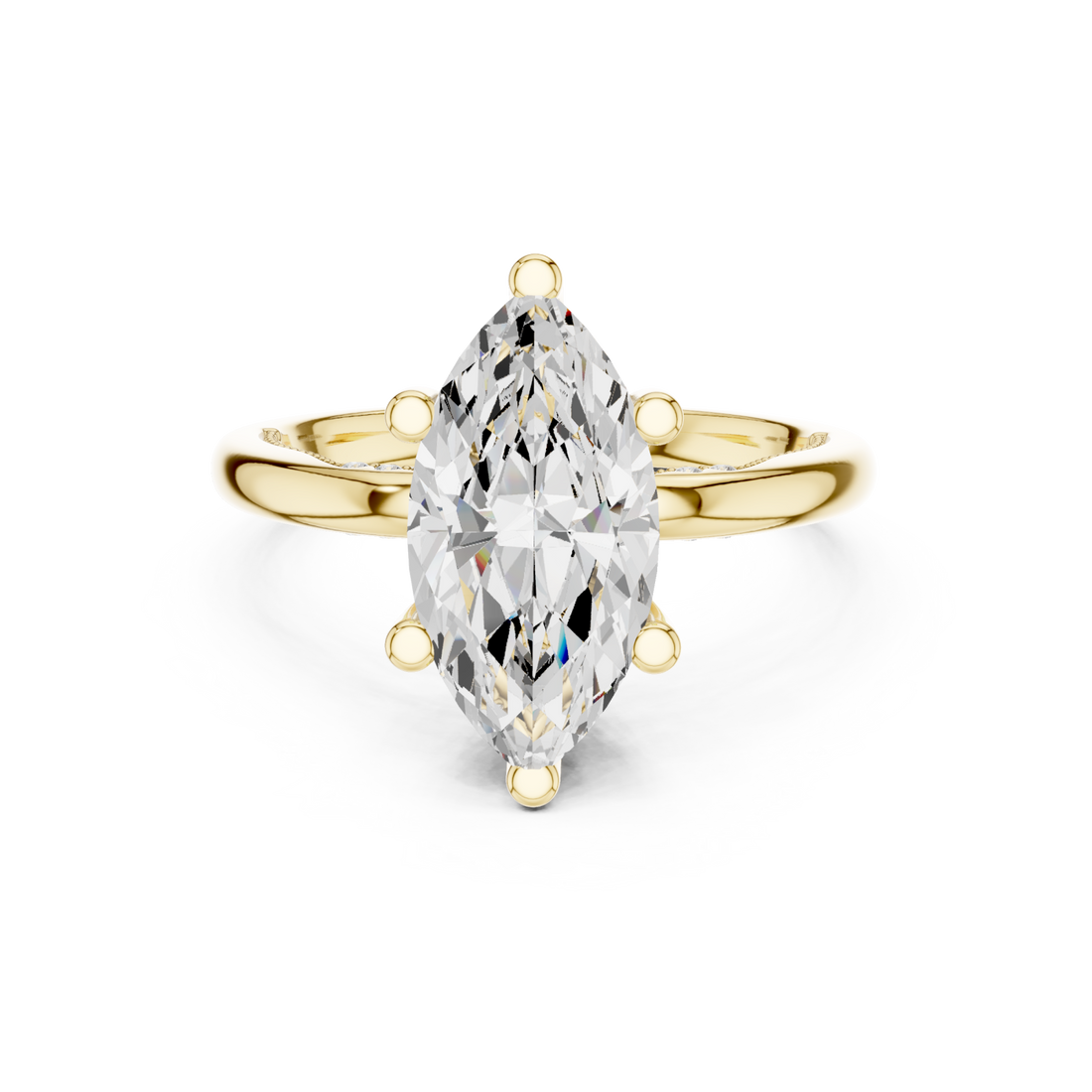 Gold Marquise Luxe Solitaire Ring Right View