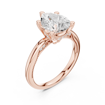  Rose Gold Radiance Halo Embrace Engagement Ring Right View