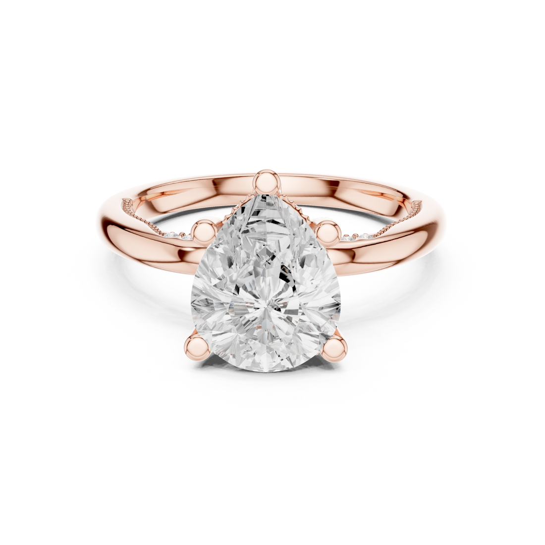  Rose Gold Radiance Halo Embrace Engagement Ring Right View