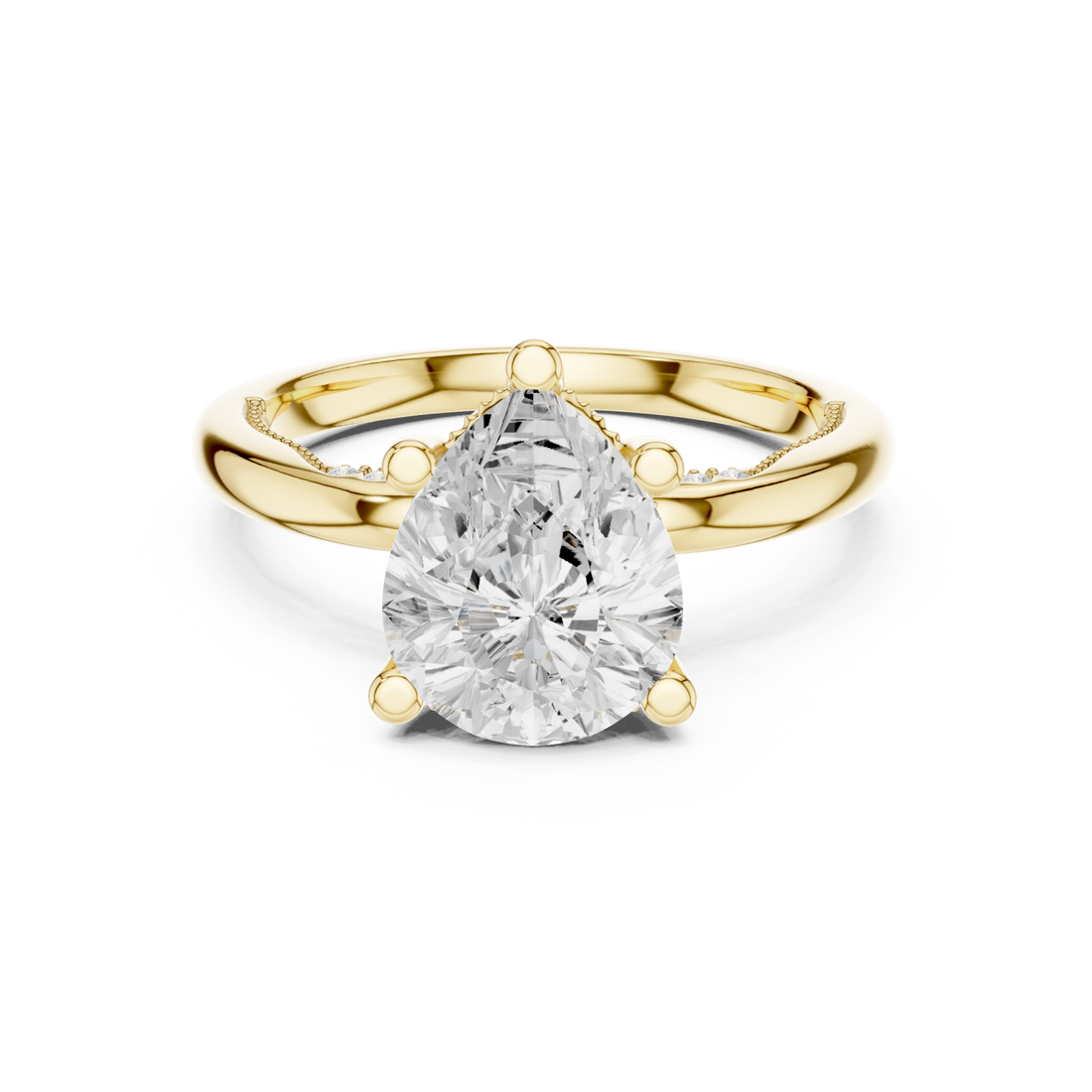 Gold Radiance Halo Embrace Engagement Ring Right View