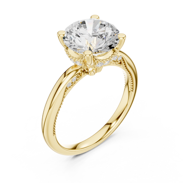 Gold Mystique Radiance Halo Engagement Ring Right View