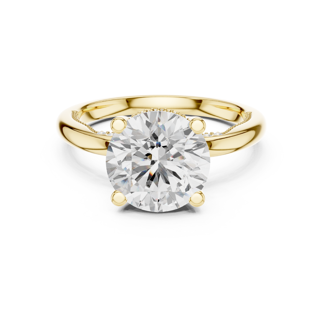 Gold Mystique Radiance Halo Engagement Ring Right View