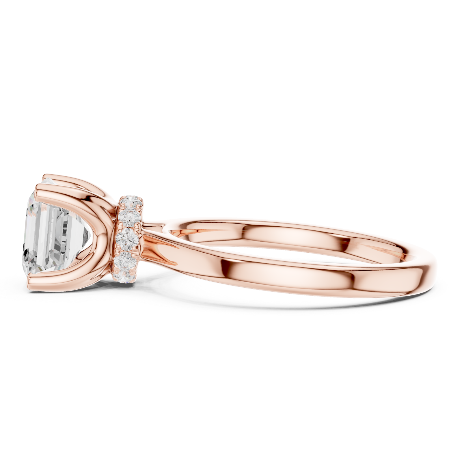  Rose Gold Classic Solitaire Engagement Ring Side View