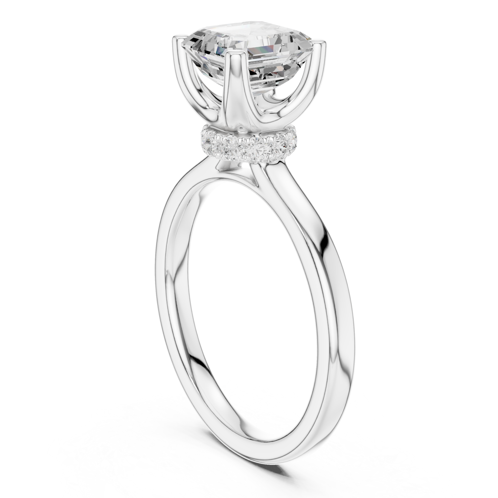  White Gold Classic Solitaire Engagement Ring Left View