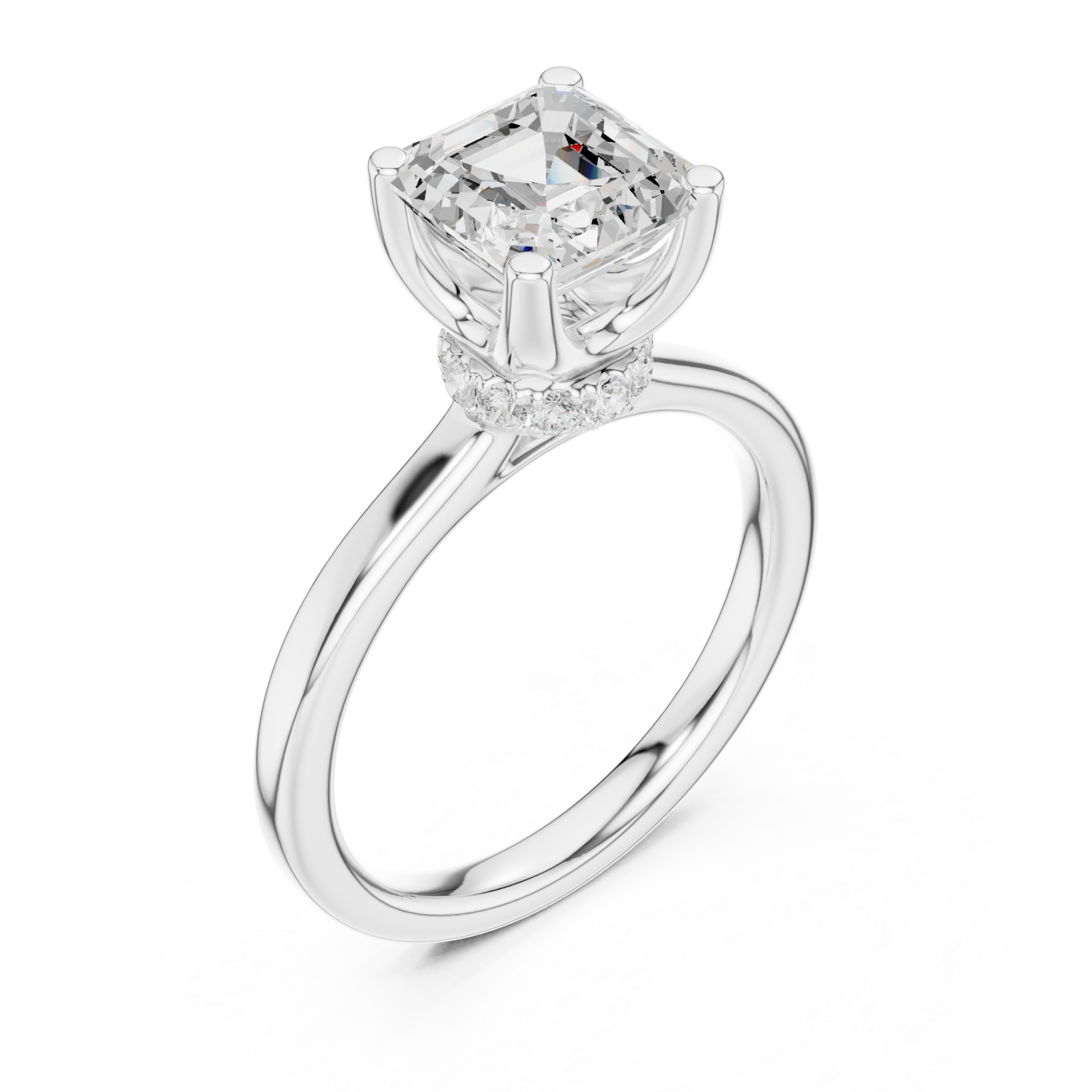  White Gold Classic Solitaire Engagement Ring Right View