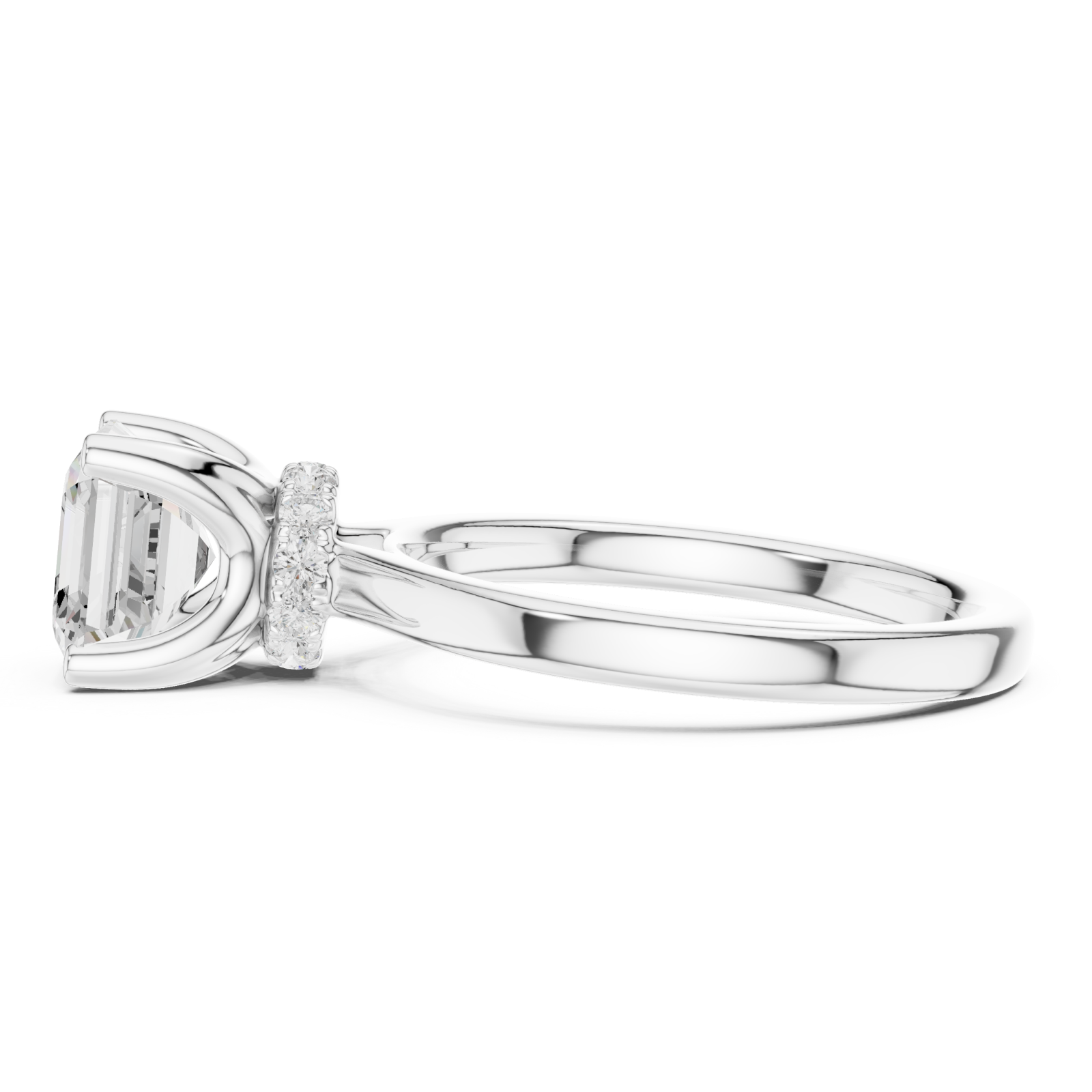  White Gold Classic Solitaire Engagement Ring Side View