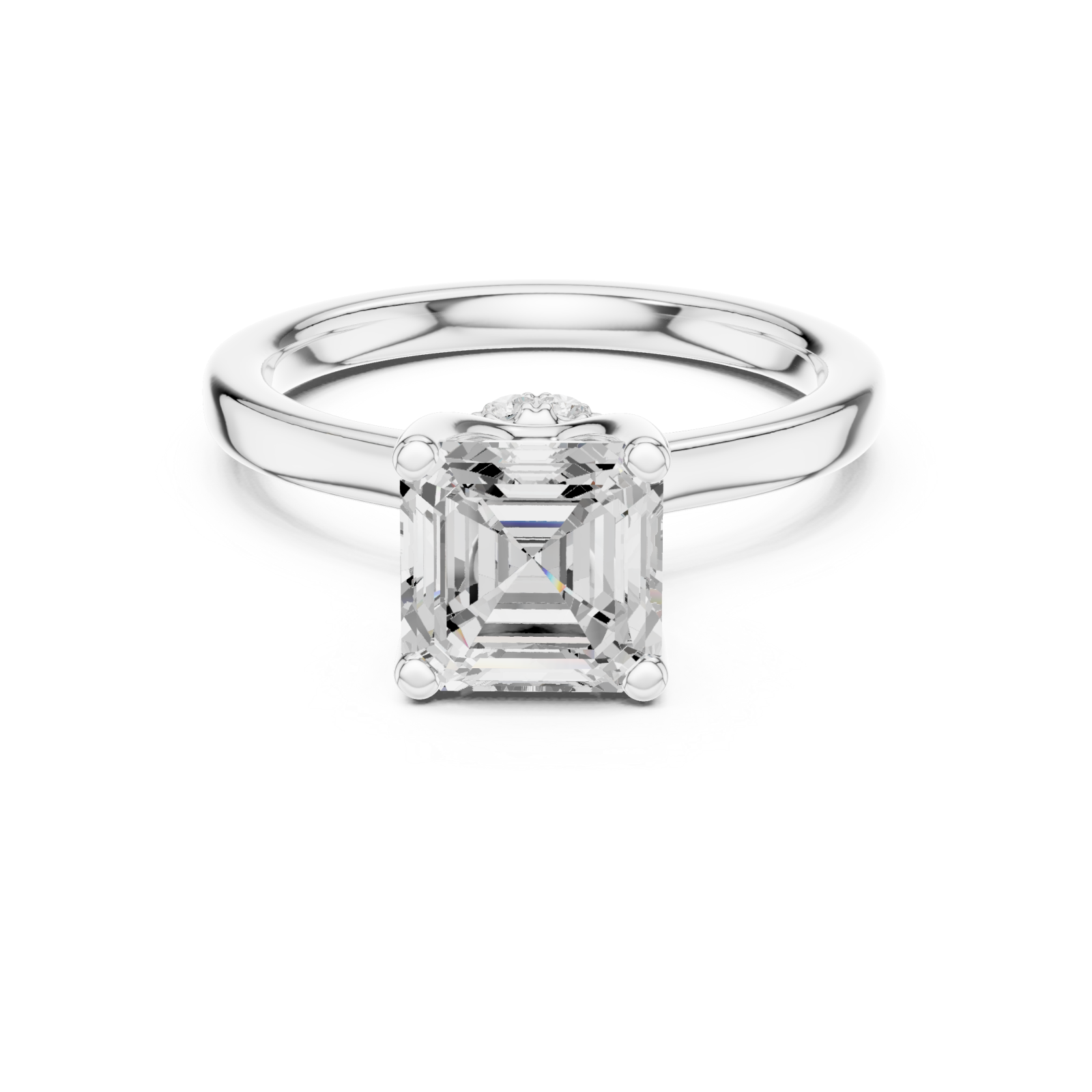  White Gold Classic Solitaire Engagement Ring Front View