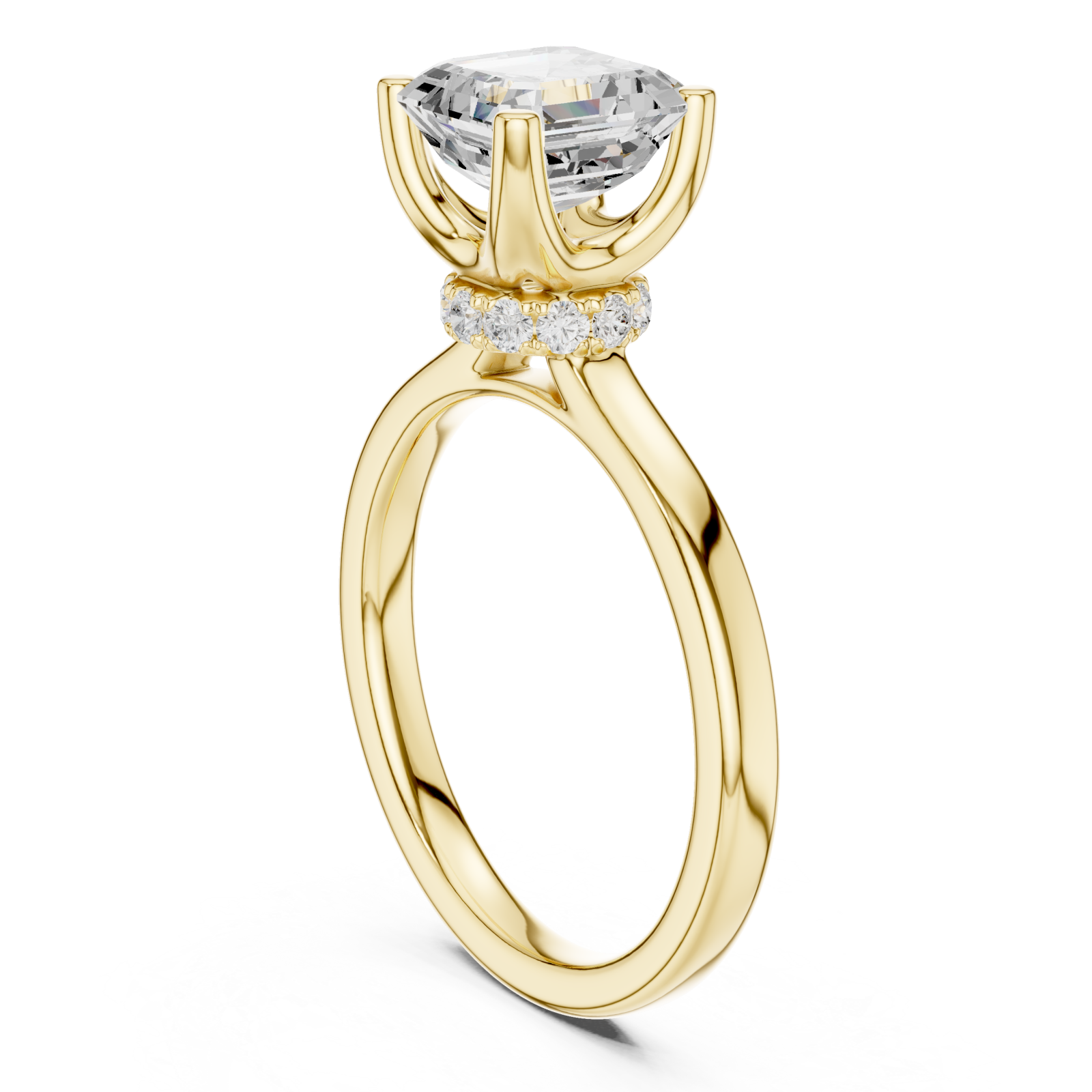  Gold Classic Solitaire Engagement Ring Left View