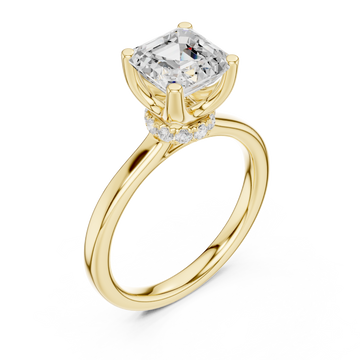 Gold Classic Solitaire Engagement Ring Right View