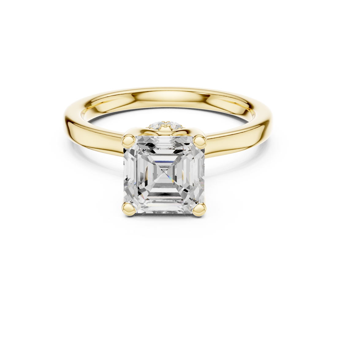 Gold Classic Solitaire Engagement Ring Right View