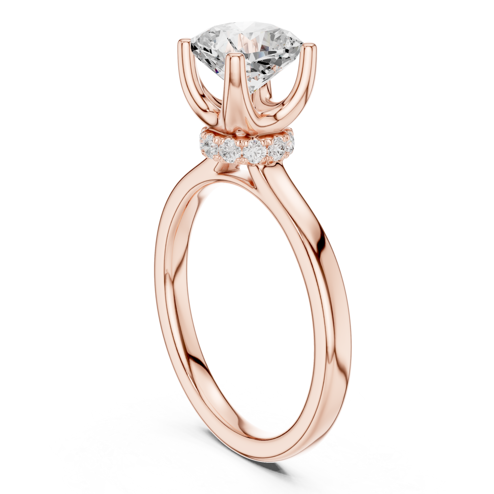  Rose Gold Luna Blossom Embrace Band Ring Left View