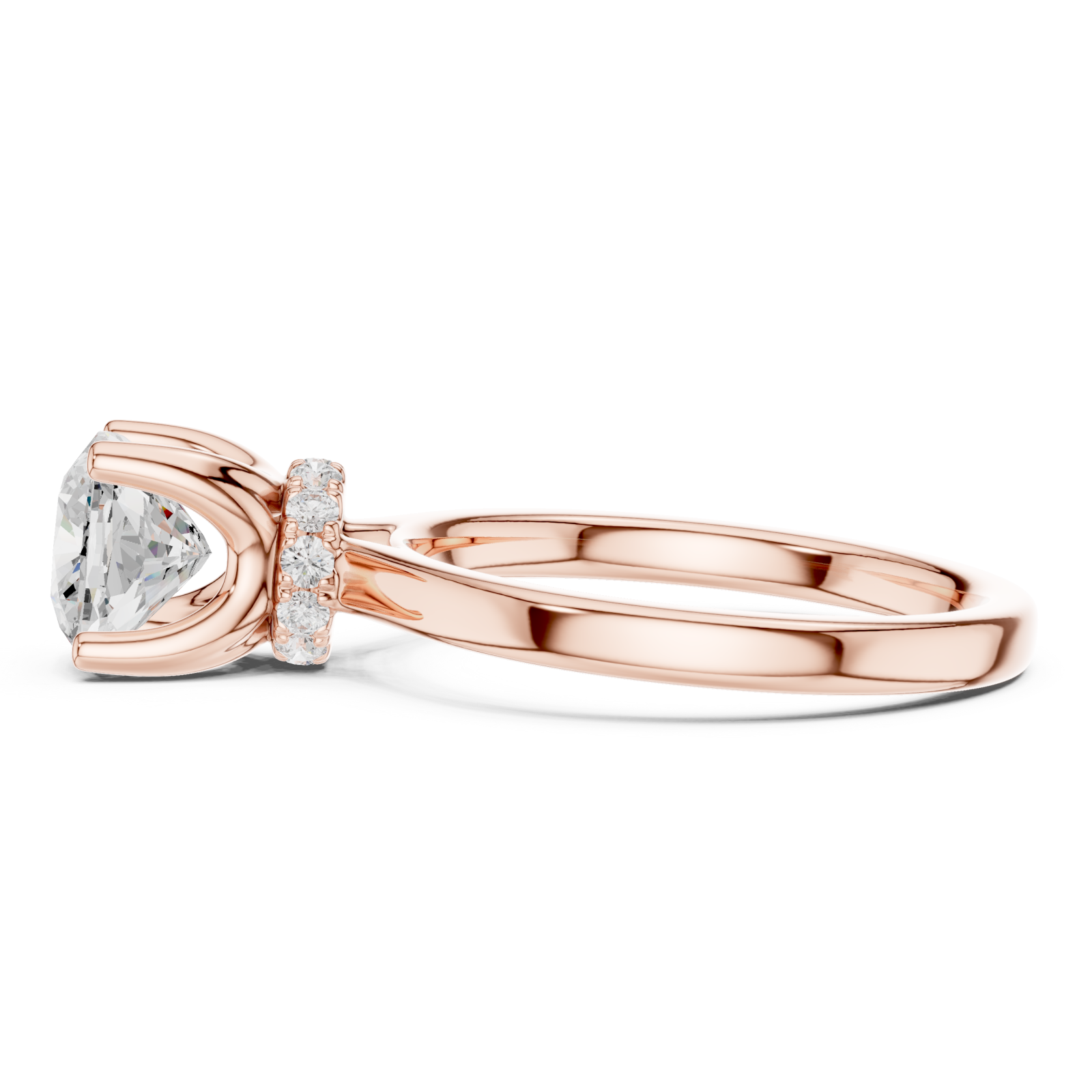  Rose Gold Luna Blossom Embrace Band Ring Side View