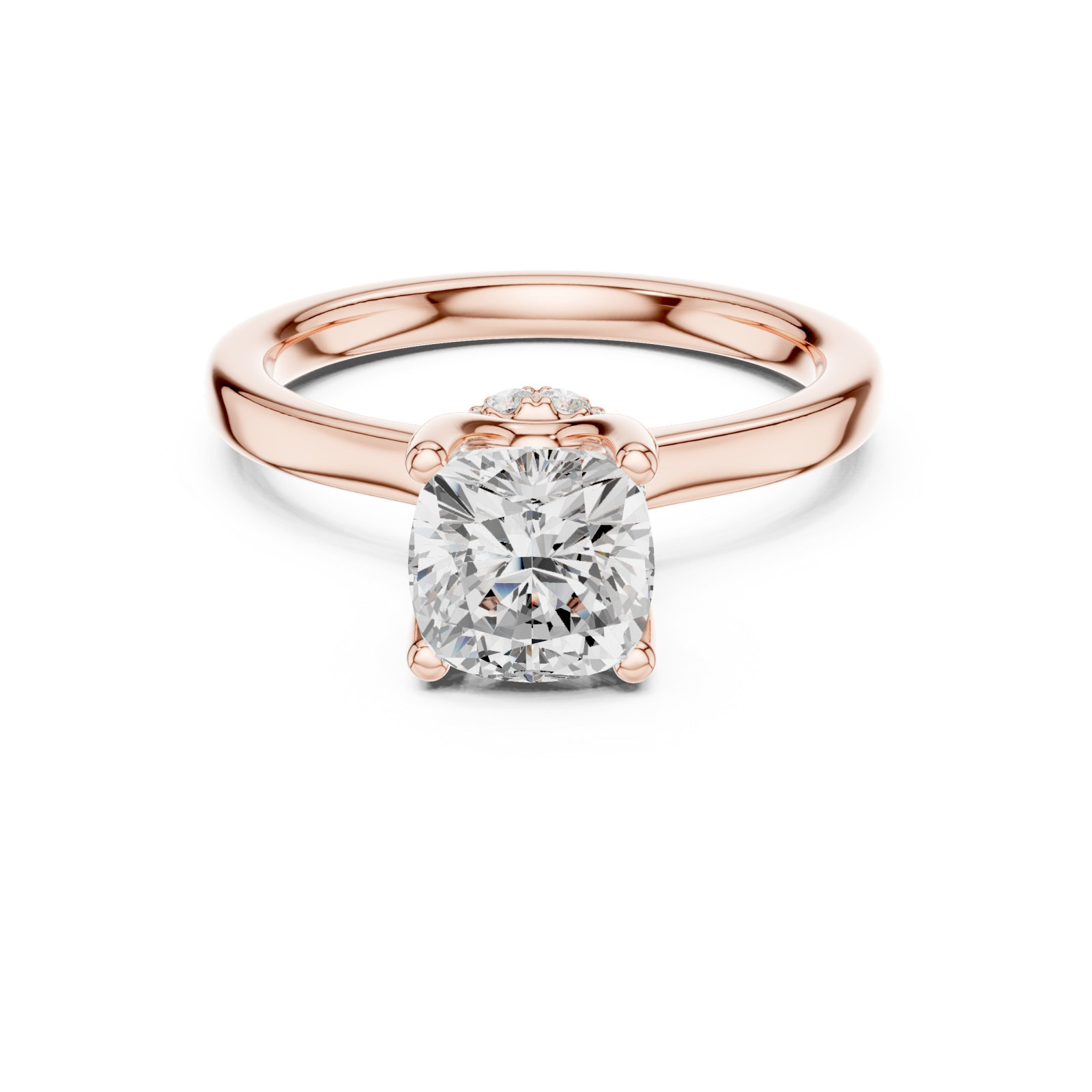  Rose Gold Luna Blossom Embrace Band Ring Front View