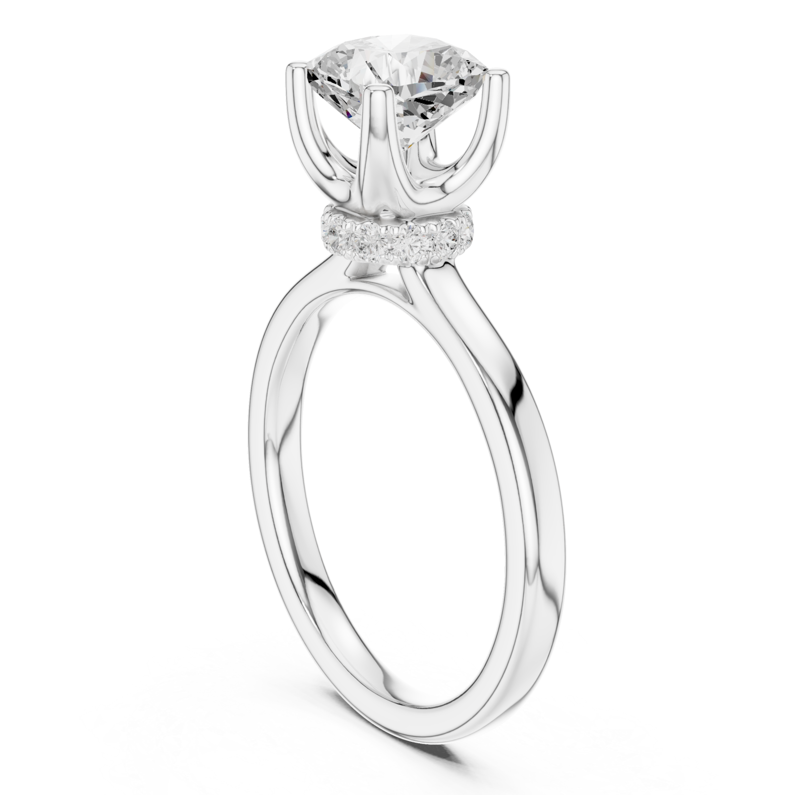  White Gold Luna Blossom Embrace Band Ring Left View