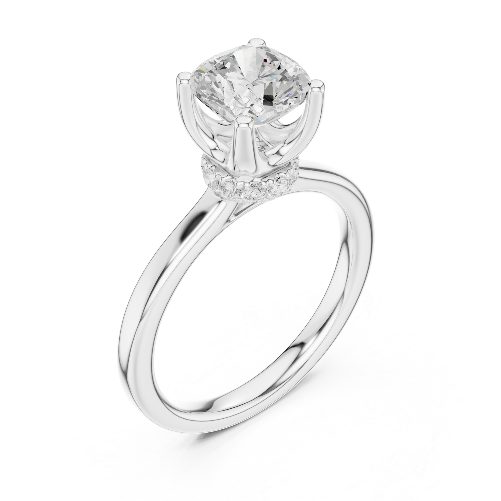  White Gold Luna Blossom Embrace Band Ring Right View