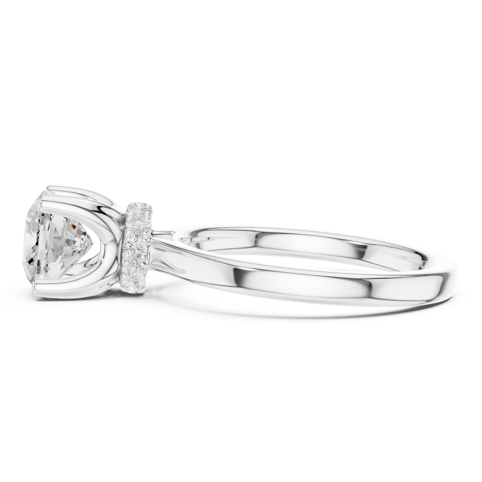  White Gold Luna Blossom Embrace Band Ring Side View