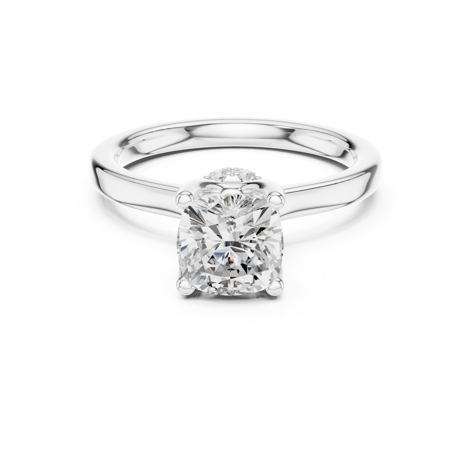  White Gold Luna Blossom Embrace Band Ring Front View
