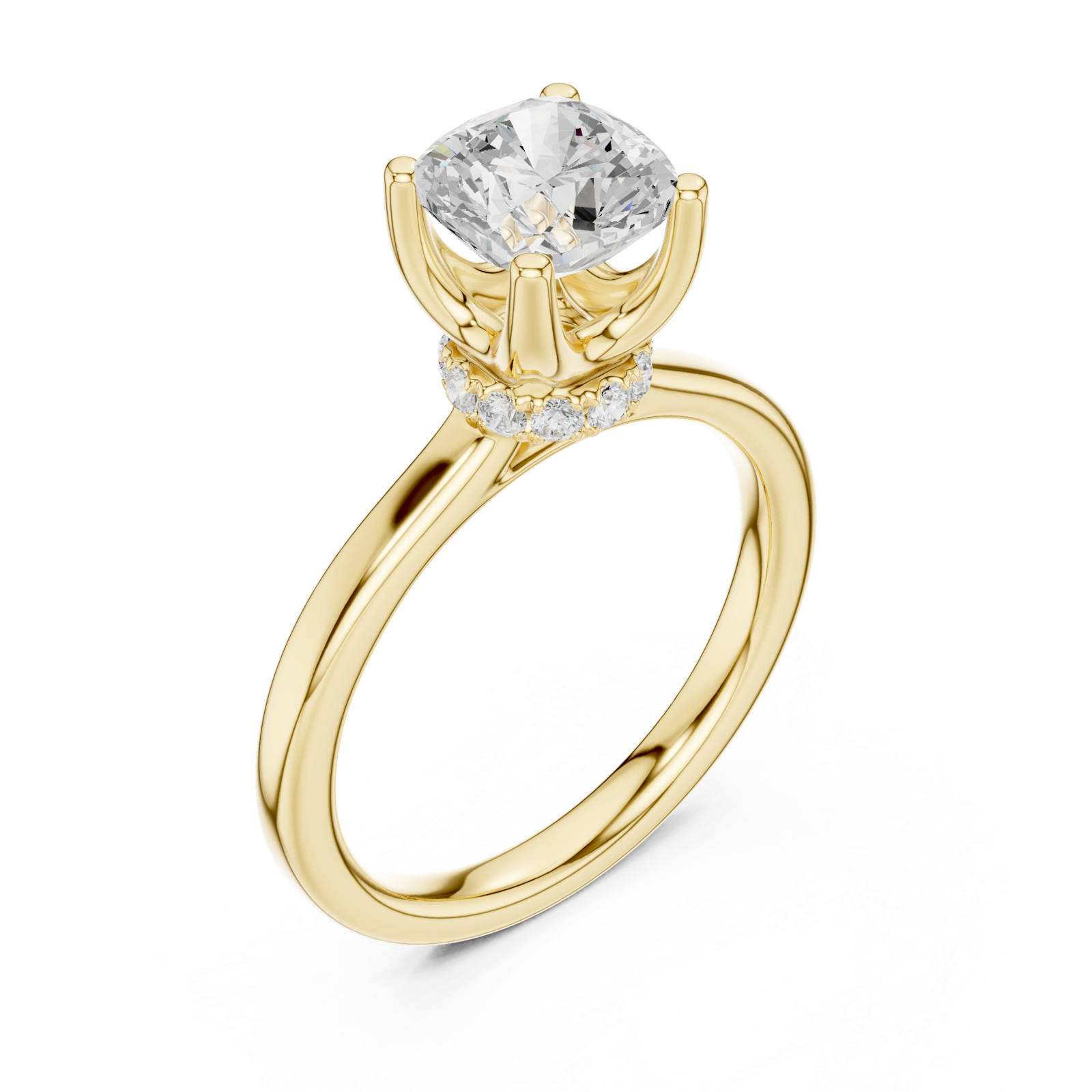 Gold Luna Blossom Embrace Band Ring Right View