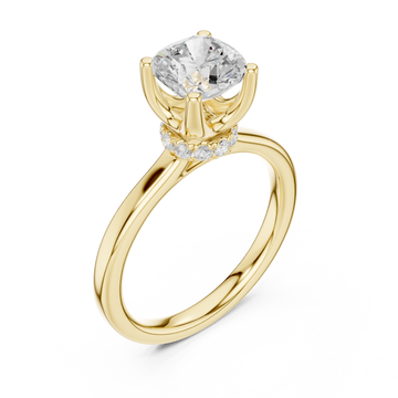Gold Luna Blossom Embrace Band Ring Right View