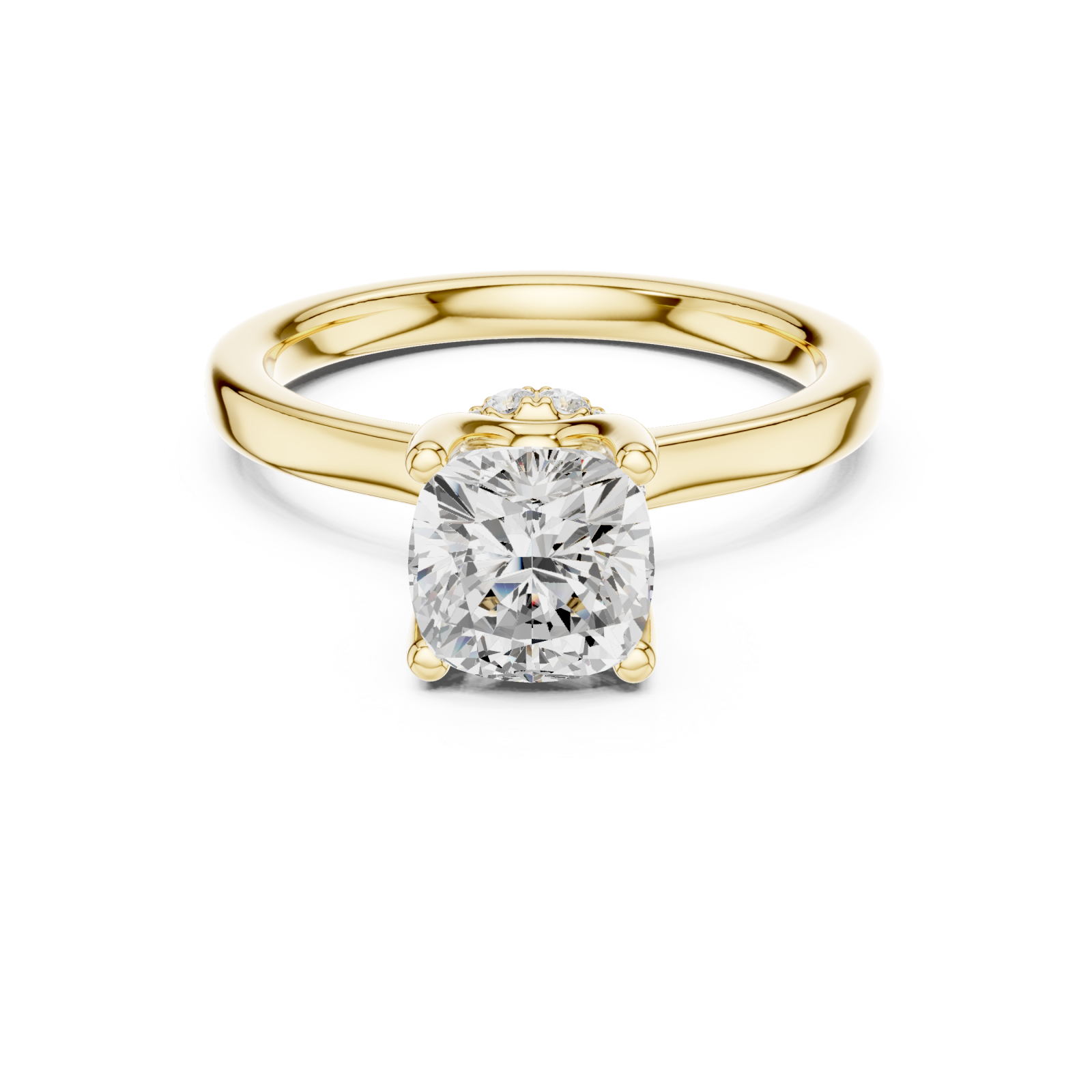  Gold Luna Blossom Embrace Band Ring Front View