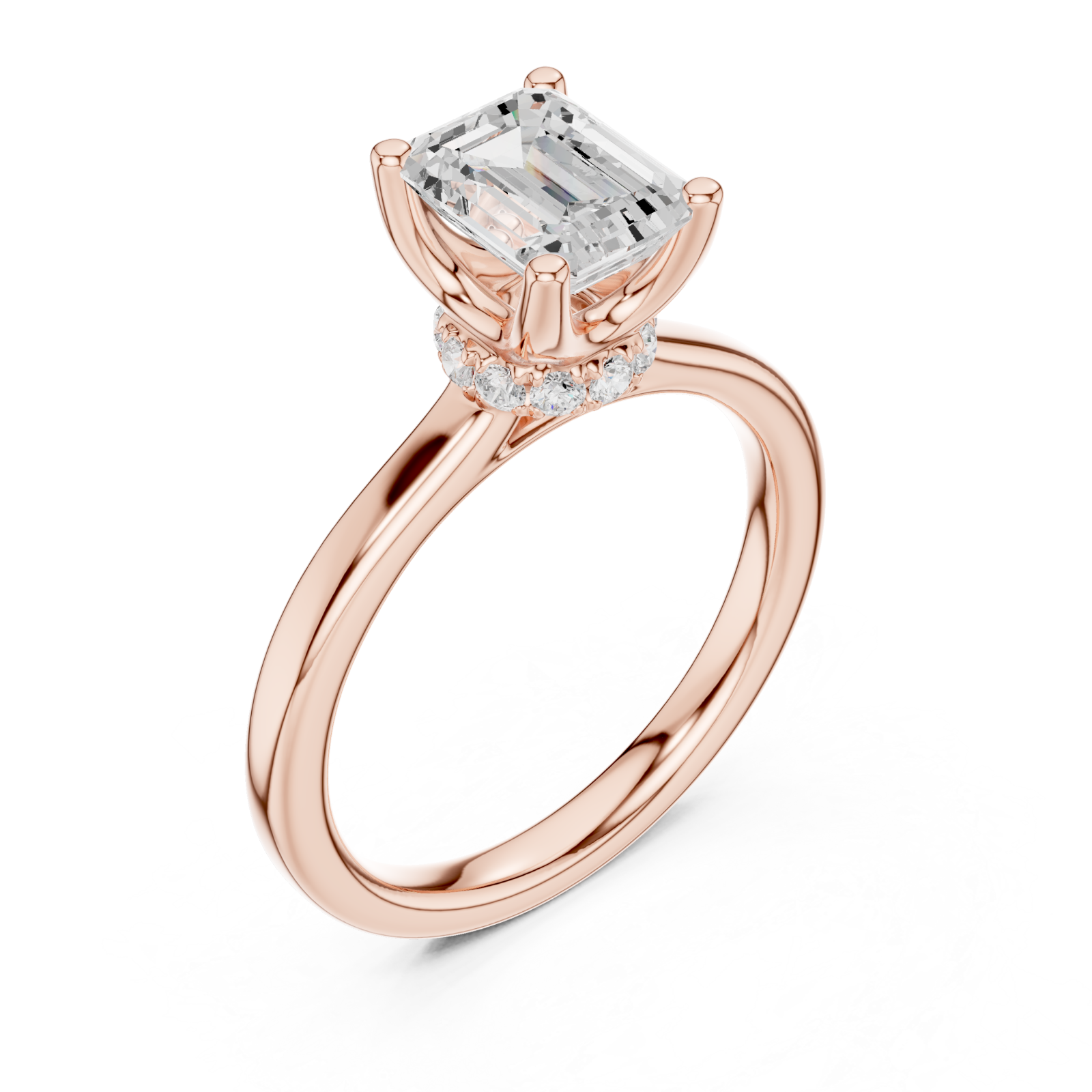  Rose Gold Lustrous Grace Solitaire Ring Right View