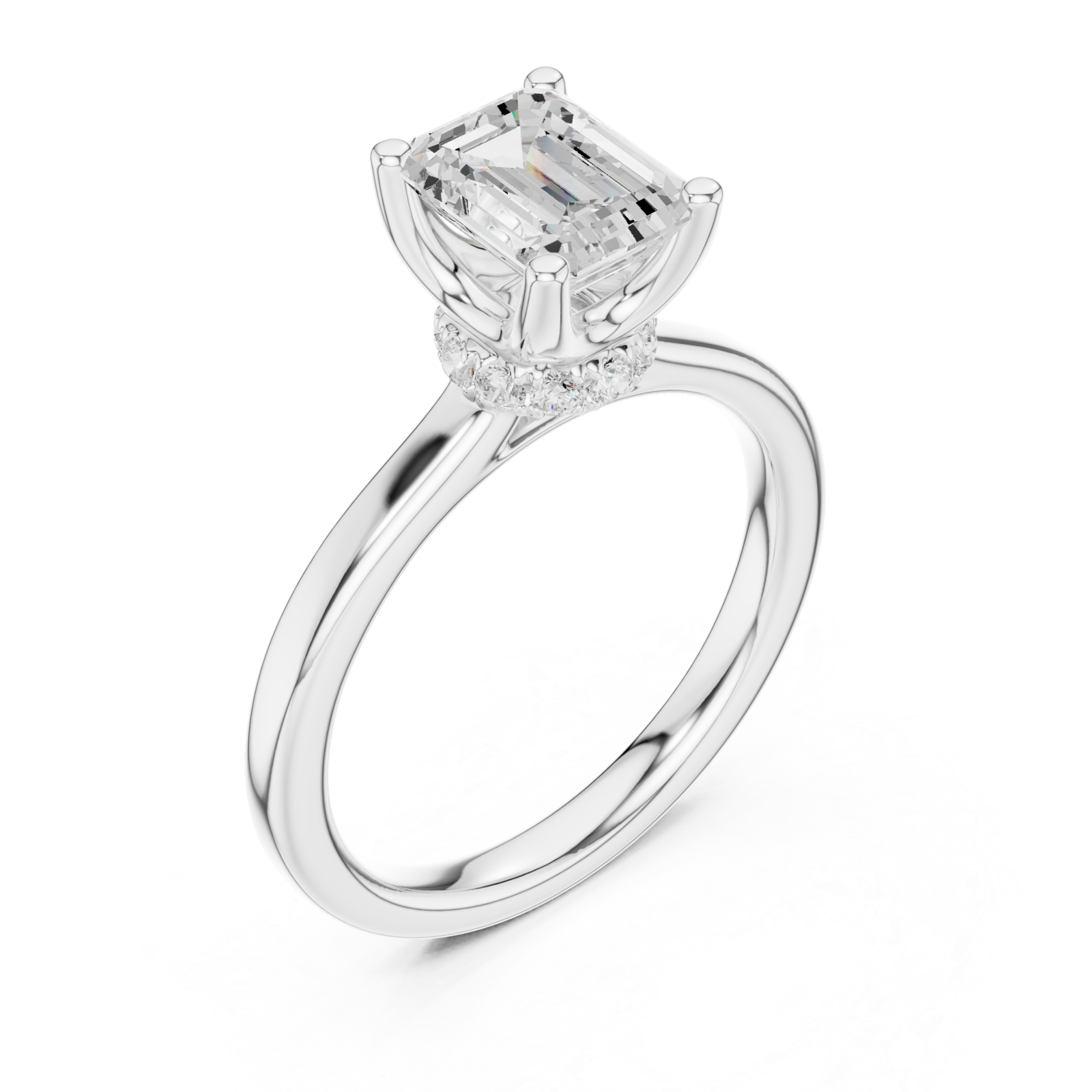  White Gold Lustrous Grace Solitaire Ring Right View