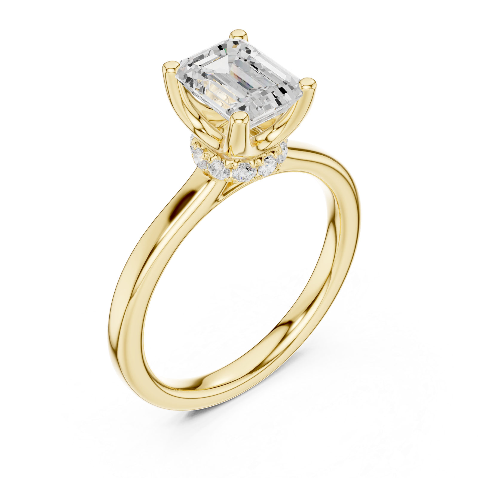 Gold Lustrous Grace Solitaire Ring Right View